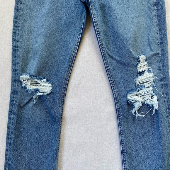 Agolde Riley Distressed Button Fly High Rise Jeans - Picture 4 of 14